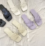 [모브딜라잇shoe] 스퀘어 크로스 쪼리 슬리퍼 (4color) ax7088 : 모브딜라잇