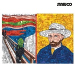 신우 유화 모자이크 미술놀이 1인 키트 / 유아 초등 만들기 재료 / 도안 포함 : 신우 마스킹테이프