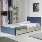 헤드 슈퍼 싱글 사이즈 저상형 1인용 아이방 원룸 높은 와이드 평상형 원목 우드 나무 프레임 오크 3단 서랍 벙커 침대 매트리스 세트 SS : 위드... 