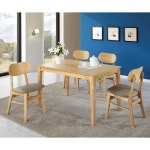 SL겔러리 카페 4인식탁세트 2색 모던 고급PU 네추럴 다크 우드인테리어 카페인테리어 : 신라목재