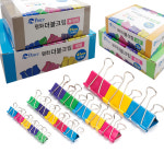 피스코리아 칼라 더블클립 1갑 소 중 대 특대 더블크립 한통 : 지성문구프라자