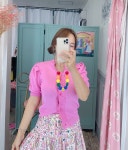 [메이퍼플] 핑크 퍼프 가디건 : 메이퍼플