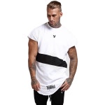 남자머슬핏반팔 남성 반팔 티셔츠 패션 힙합 체육관 싱글 코튼 보디 빌딩 넥 스포츠 티셔츠 : 와마트