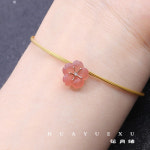 천연 옥 목걸이 펜던트 원석 건강 효도 선물 프리미엄 홈쇼핑 여성 벚꽃 남홍소재의 핸드메이드 18K 골드 미니멀 디자인 호사스러운 액세서리... 