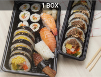 PET 김밥 초밥 롤 용기 배달 포장 일회용 용기 한줄 두줄 큰 김밥 1박스 : 푸드패키지