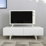 티비 선반 스탠드 받침대 장식장 수납 원룸 안방 좁은 집 공간 거치대 작은 폭 오크 화이트 원목 낮은 우드 서랍 TV 다이 거실장 1200 : 위드... 