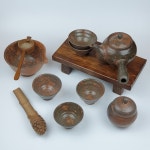 도도야다기 다관 다도 찻잔 다도세트 선물세트 5인(장작가마) : 청마루도예