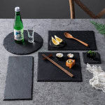 벨르디자인 원형 블랙 스톤 플레이트 스테이크 돌접시 치즈 안주 스시 1개, 20cm : 키친초이스