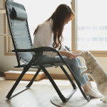 노마드족 그라운드체어 편한 튼튼한 캠핑 리클라이너 낙시 의자 블랙 롱 각도조절 릴렉스체어 : 니드아이