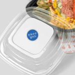 김밥스티커 01빙그레체 흰색 A4 2장 원형 메뉴 카페 분식 커피 디저트 네임 : 인팟 Inpod