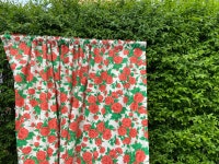 고요하우스 브리아 레드 플라워 빈티지커튼 거실커튼 : 고요하우스