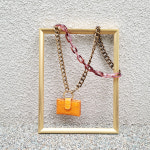 [아라크나인] 크로커 오렌지 아크릴 롱 체인 오로라레드 미니크로스백 : 아라크나인 ARAC.9