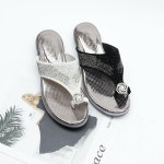 발편한 보석쪼리 큐빅 엄지 쪼리 225에서 250 3.5cm굽 블랙 베이지 여름쪼리신발 : 초록별마트