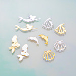 인어공주 바다 메탈 참 (20개입) 네일아트재료 인어01-골드 : 네일은재료빨