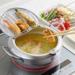 요시카와 온도계 튀김냄비(20cm,24cm) 윤식당 최화정 냄비 미락정2 뚜껑튀김망 : 인구샵