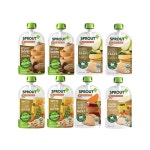 Sprout 스프루트 자연유래 8가지맛 미트 식물성 단백질 퓨레 이유식 파우치 8개월+ 113g 12팩 : 해담코리아