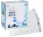 국산 비말차단 마스크 아이리스 70매 대형 L사이즈 개별포장 KF-AD 덴탈 초중고생 : 코코장수몰