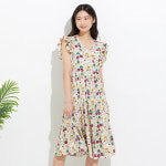 (더틸버리) 러플 디테일 패널 플로럴 원피스 TL6M0OPA2 : THE TILBURY