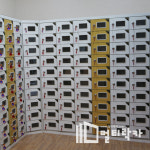 [신발장 라운딩투명창] UV백색+겨자 보관함 개인 직원 회사 병원 학교 미니 사물함 가구 : 멀티락카