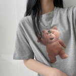 루즈핏 비어 베어 반팔 티셔츠 : 프리티윤