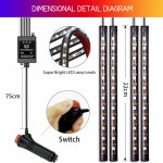 자동차 인테리어 LED 스트립 빛 4 48LED 주변 조명 원격 컨트롤러 FOOTWELL : SUIT N ROLL