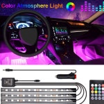자동차 인테리어 LED 스트립 빛 4 48LED 주변 조명 원격 컨트롤러 FOOTWELL : SUIT N ROLL