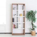 원목 책장 5단 전면 북선반 책꽂이 서재 수납장 코너 : 올랑하우스