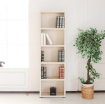 원목 책장 5단 전면 북선반 책꽂이 서재 수납장 코너 : 올랑하우스