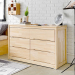 고급 원목 수납함 원룸 아이방 옷 수납 정리 좁은 집 공간 가로 틈새 나무 넓은 오크 고무나무 우드 낮은 와이드 거울 3단 6칸 서랍장 1200... 