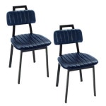 비에프컴퍼니 핸들퀼팅 체어 2p_블루 : 더불어컴퍼니