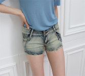 짧은 2부 밴드 스판 숏팬츠 XS사이즈 비치웨어 섹시 미니숏팬츠 청반바지 : DATAMNA 다탐나