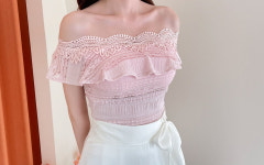 예쁜 여름블라우스 쇄골노출 오프숄더 [티아라-J-025투피스-BL] : 온 걸