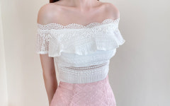 예쁜 여름블라우스 쇄골노출 오프숄더 [티아라-J-025투피스-BL] : 온 걸