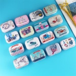 [해외배송]12 개  몫 휴대용 미니 금속 주석 상자 여러 패턴 인쇄 Mac 메이크업 : 모아모아95