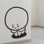 귀여운 구석탱이 쭈구리 캐릭터 인테리어 스티커 large : 코이핀즈