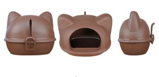 아이캣 고양이모양 점보화장실 브라운 아이보리 고양이 하우스형화장실 : 작은동물원