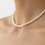 4A급 고퀄리티 미니 쌀알 담수 진주 목걸이 3mm 5mm 7mm : 누메로제로