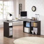 본체 수납 코너 책상 책장 ㄱ자 기역자 컴퓨터 게이밍 학생 모서리 화이트 서재 사무용 : 로라우드