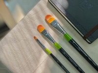 화홍 982 디자인 브러쉬 아크릴겸 유화 다용도 붓 컨실러 파운데이션 메이크업브러쉬 : 그림화방