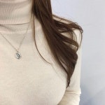실버925 은목걸이 데일리체인 조약돌 여자 각인 : 작업실연서