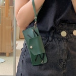 올인원 휴대용 가죽 안경케이스 목걸이 파우치 선글라스케이스 보관함 안경집 선글라스집 : 보담 마켓