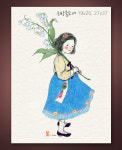 [은방울꽃 소녀] 캔버스 액자 초록담쟁이 그림 감성 일러스트 3호 & 6호 : 초록담쟁이 감성마켓