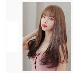 옴브레 C컬 펌 긴머리 가발 여자 패션 통가발+헤어망+거치대 세트 : 하이유니 쥬얼리
