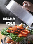 찜기 찜통 업소용 대형 스팀 전기 스텐 실리콘 대나무 만두 킹크랩 계란찜 꽃게찜 세트 쌀 전기 증기선 가정용 다기능 더블 레이어 증기 상자... 