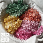 자체리본 - 25mm 체크 맞주름 프릴 깅엄체크 (3443) : 천군만마