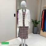 BAOPB7131-KA 베네통 체크 면100 롱 원피스(카키) : 롯데 광교점 베네통