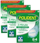 폴리덴트 틀니 세정제 3분 트리플 민트 84개 X 3팩 대용량 Polident 3 Minute Triple Mint Antibacterial Denture Cleanser : 미국오빠