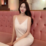 [르미룸] 브이라인 시스루 끈나시니트티셔츠 [2color] : 르미룸
