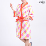 남여공용 다이아몬드무늬 사우나 가운 검진복 목욕 : SF패션