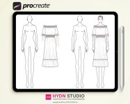 10 Head 패션 디자인를 위한 바디 포즈 스템프 브러쉬 03 (프로크리에이트 전용) : 헤이든스튜디오
